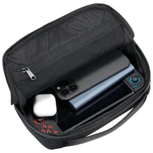 Load image into Gallery viewer, Powerology NIRVANO 5-In-1 Travel Combo Kit | 2.8L Travel Bag | 75W Car Charger | 1000mAh MagSafe Powerbank | 60W Type-C 1M Cable | 45W GaN Wall Charger - Black/Orange
