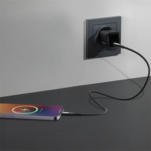 Load image into Gallery viewer, Powerology Volt-X 25W Single Port GaN Type-C Charger with USB-C to Lightning Cable - Black

