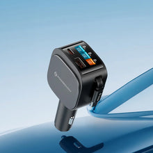 Load image into Gallery viewer, Powerology VoltMax 130W Pro Fast Car Charger with Retractable Cable - Black
