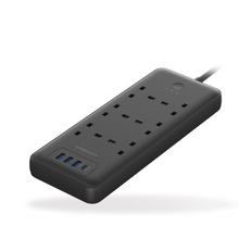 Load image into Gallery viewer, Powerology 6 AC 2500W Multi-Port PD 20W Power Strip 3M Cable UK Plug - Black
