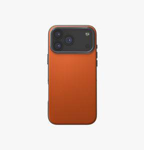 UNIQ iPhone 17 Pro Max 6.9 Lyden DS Dual-Tone Premium Leatherette Case - Flame Orange/Flint Grey