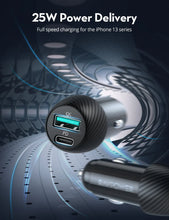 Load image into Gallery viewer, RAVPOWER 2 Port 49W Fast Car Charger with 1M Lightning Cable
