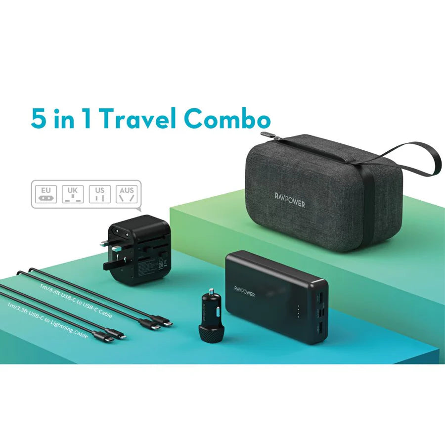 RAVPOWER 5-in-1 Travel Combo