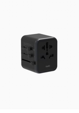 Load image into Gallery viewer, Blupebble Passport Three World Travel Adapter with 1 USB-C + 1 USB-A ports
