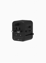 Load image into Gallery viewer, Blupebble Passport Three World Travel Adapter with 1 USB-C + 1 USB-A ports
