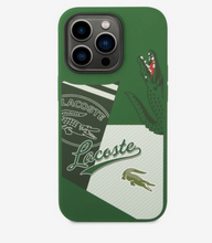 Load image into Gallery viewer, Lacoste Hard Case Liquid Silicone / Microfiber Patchwork B For iPhone 14 Pro - Green
