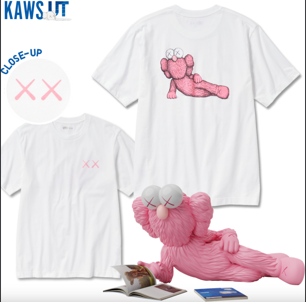 KAWS UT (Short-Sleeve Graphic T-Shirt)- Pink Print