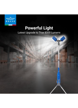 Load image into Gallery viewer, BRAVE BrightForce Pro Series 7000LM LED Portable Floodlight with Tripod | 5200mAh Battery | Foldable Stand &amp; USB-C Output for Camping &amp; Work
