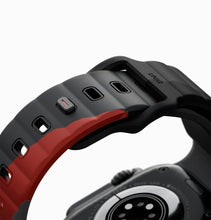 Load image into Gallery viewer, UNIQ Stride DE FKM Rubber Apple Watch Strap 49/45/44/42mm - Charcoal/Rosso Red
