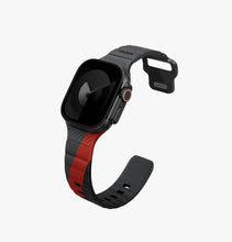 Load image into Gallery viewer, UNIQ Stride DE FKM Rubber Apple Watch Strap 49/45/44/42mm - Charcoal/Rosso Red
