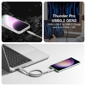 AT THUNDER PRO USB-C TO USB-C 5.0A  GEN2 1.2M CABLE- (240W)