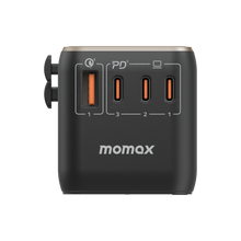 Load image into Gallery viewer, MOMAX 1-WORLD 120W GAN 4 PORTS AC TRAVEL ADAPTER WITH 100W USB-C TO USB-C CABLE

