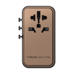 Momax 1-World 4-Port GaN Travel Charger 170W + USB-C Cable - Sandstone