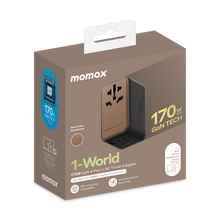 Load image into Gallery viewer, Momax 1-World 4-Port GaN Travel Charger 170W + USB-C Cable - Sandstone
