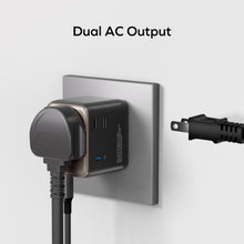 Load image into Gallery viewer, Momax 1-World2 35W 5 Port Dual AC Travel Adaptor - Black
