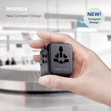 Load image into Gallery viewer, Momax 1-World2 35W 5 Port Dual AC Travel Adaptor - Black
