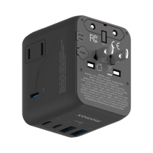 Load image into Gallery viewer, Momax 1-World2 35W 5 Port Dual AC Travel Adaptor - Black
