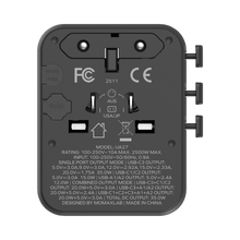 Load image into Gallery viewer, Momax 1-World2 35W 5 Port Dual AC Travel Adaptor - Black
