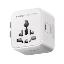 Load image into Gallery viewer, MOMAX 1-WORLD POCKET MINI2 DUAL AC ULTRATHIN TRAVEL ADAPTOR
