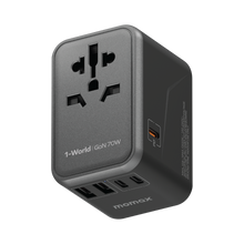 Load image into Gallery viewer, Momax 1-World 70W GaN 5 Ports AC Travel Adaptor
