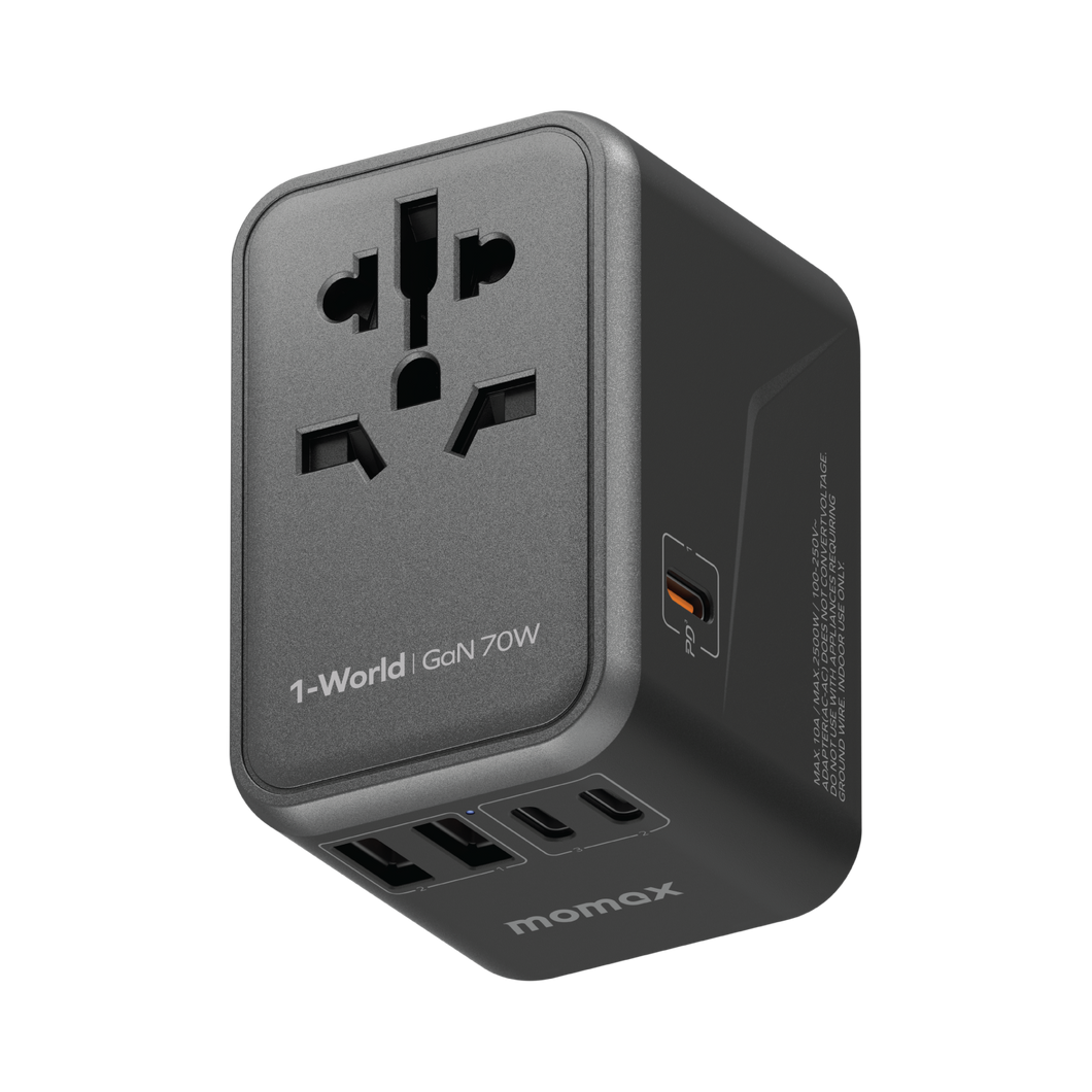 Momax 1-World 70W GaN 5 Ports AC Travel Adaptor