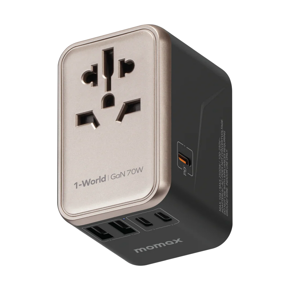 Momax 1-World 70W GaN 5 Ports AC Travel Adaptor