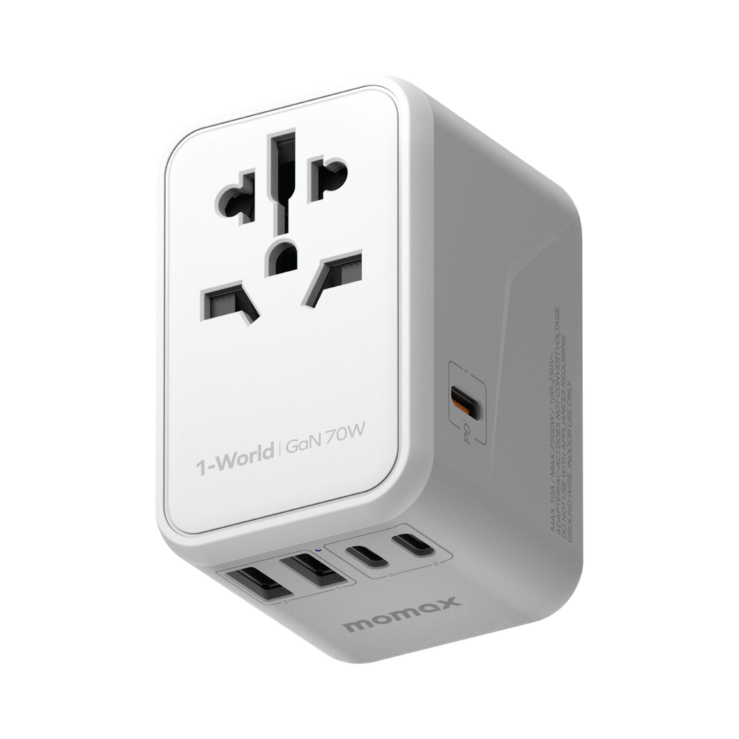 Momax 1-World 70W GaN 5 Ports AC Travel Adaptor