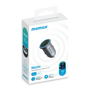 MOMAX MOVE 30W DUAL PORT CAR CHARGER