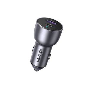 UGREEN 2-Port PD Fast Car Charger 63W USB-C & USB-A - Gray
