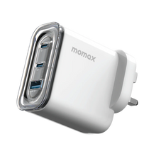 Load image into Gallery viewer, Momax 1-Charger Flow PD 80W/ 3 Ports Gan Desk Stop Charger- White
