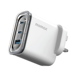 Momax 1-Charger Flow PD 80W/ 3 Ports Gan Desk Stop Charger- White