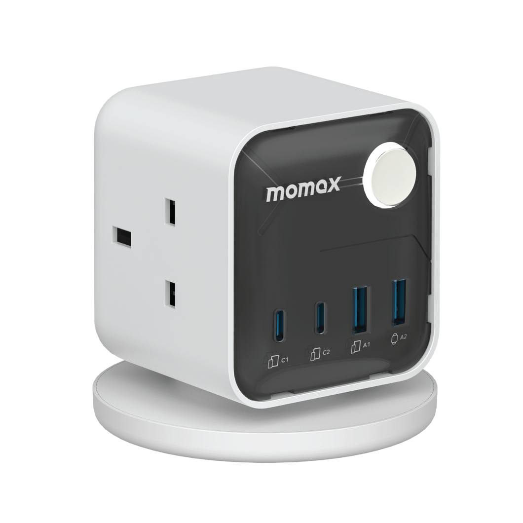 Momax 1-Charge Work Flow 3-Outlet GaN Power Cube 30W with USB Ports