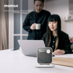 Momax 1-Charge Work Flow 3-Outlet GaN Power Cube 30W with USB Ports