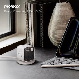 Momax 1-Charge Work Flow 3-Outlet GaN Power Cube 30W with USB Ports