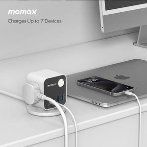 Momax 1-Charge Work Flow 3-Outlet GaN Power Cube 30W with USB Ports