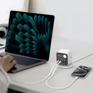 Momax 1-Charge Work Flow 3-Outlet GaN Power Cube 30W with USB Ports