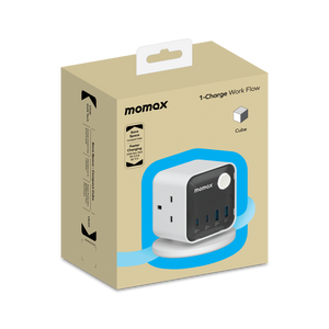 Momax 1-Charge Work Flow 3-Outlet GaN Power Cube 30W with USB Ports