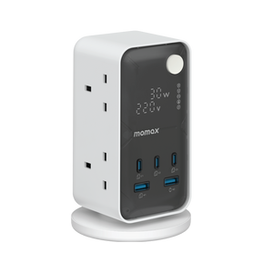 Momax 1-Charge Work Flow 6-Outlet GaN Power Tower 35W with USB Ports