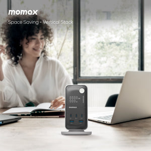 Momax 1-Charge Work Flow 6-Outlet GaN Power Tower 35W with USB Ports