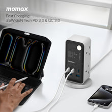 Load image into Gallery viewer, Momax 1-Charge Work Flow 6-Outlet GaN Power Tower 35W with USB Ports
