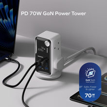 Load image into Gallery viewer, Momax 1-Charge 70W Work Flow 6-Outlet Digital Display Power Tower With USB

