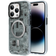 Load image into Gallery viewer, Youngkit Futuristic Circuit Magsafe iPhone 14 Pro Case-Grey
