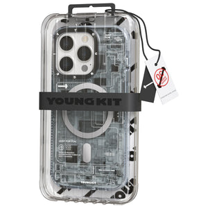 Youngkit Futuristic Circuit Magsafe iPhone 14 Pro Max Case-Grey