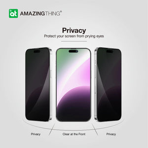 Amazingthing 3D fully cover  for iPhone (15 PRO MAX / 2023) w/ Dust Filter - Privacy
