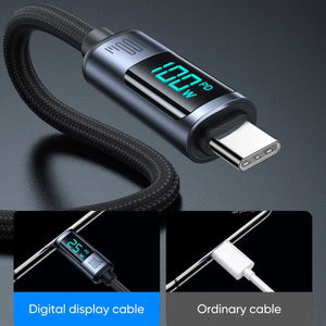 JOYROOM S-CC100A16 100W USB-C / Type-C to USB-C / Type-C Digital Display Fast Charging Data Cable, Length:1.2m