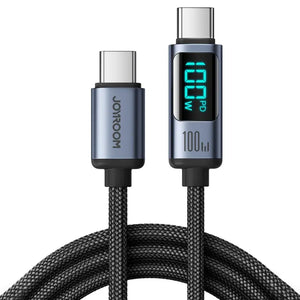 JOYROOM S-CC100A16 100W USB-C / Type-C to USB-C / Type-C Digital Display Fast Charging Data Cable, Length:1.2m