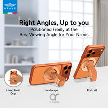 Load image into Gallery viewer, BRAVE MagGrip 3-in-1 Magnetic MagSafe Phone Grip Holder with Finger Strap &amp; Kickstand
