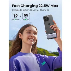UGREEN Nexode 5000mAh Power Bank with Built-In USB-C Connector - Gray