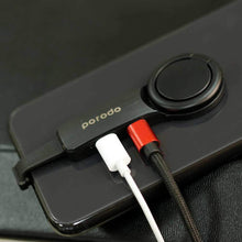 Load image into Gallery viewer, Porodo Dual Lightning Adapter with Finger Grip 2A - Black
