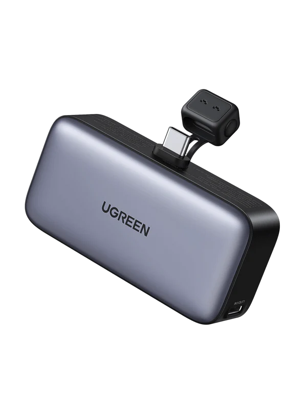 UGREEN Nexode 5000mAh Power Bank with Built-In USB-C Connector - Gray